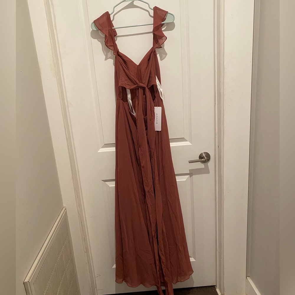 Azazie Everett dress in desert rose size 0